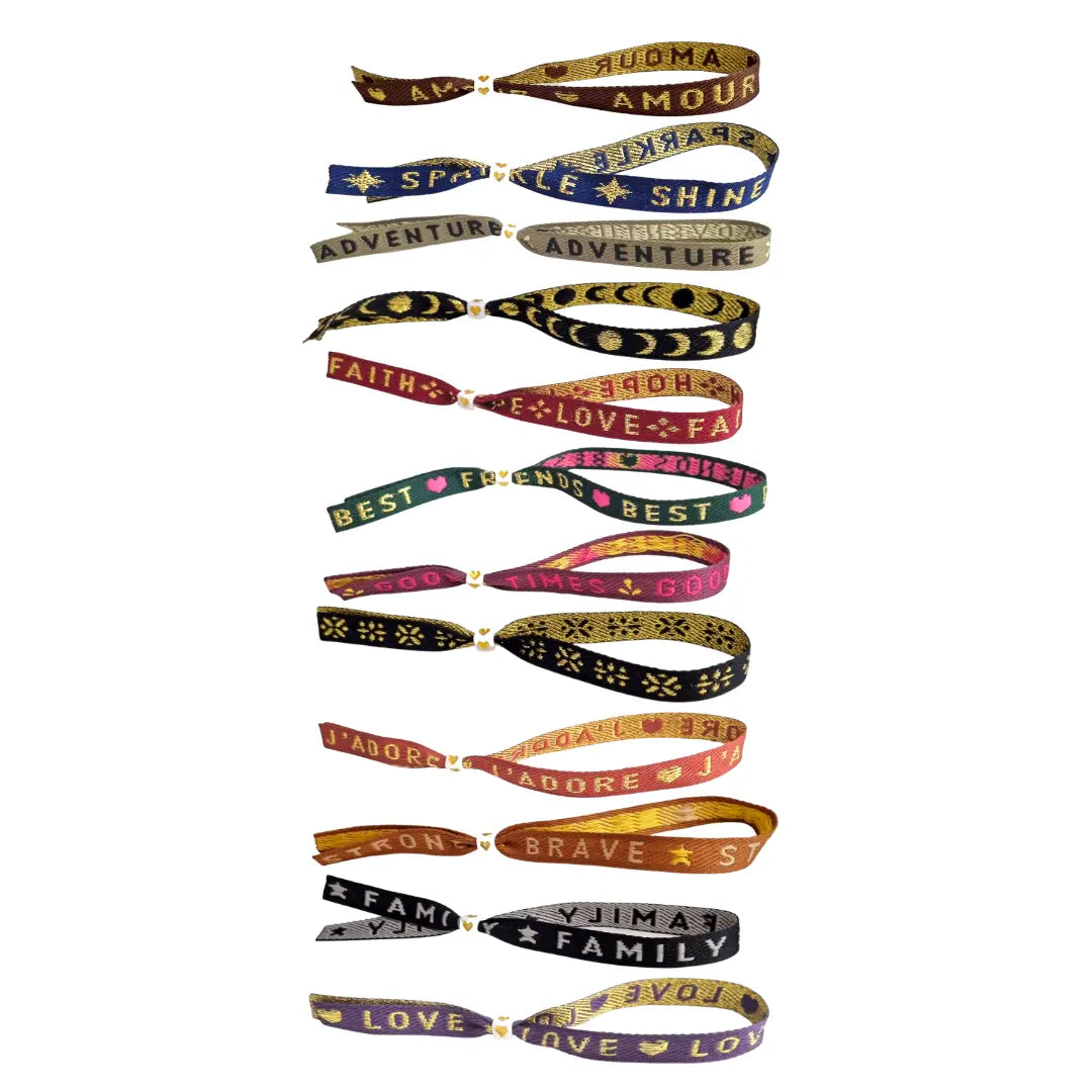 Ribbon Bracelets Golden Sparkles