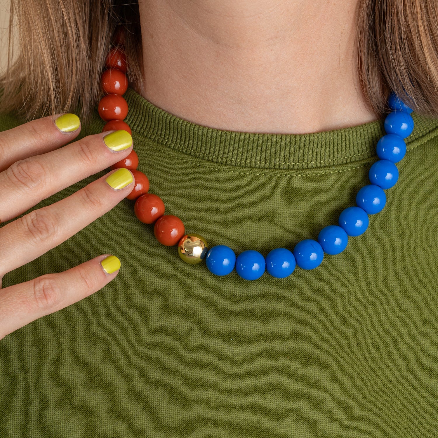 Bold Beads Ketting Two Tone | Cinnamon & Kobalt