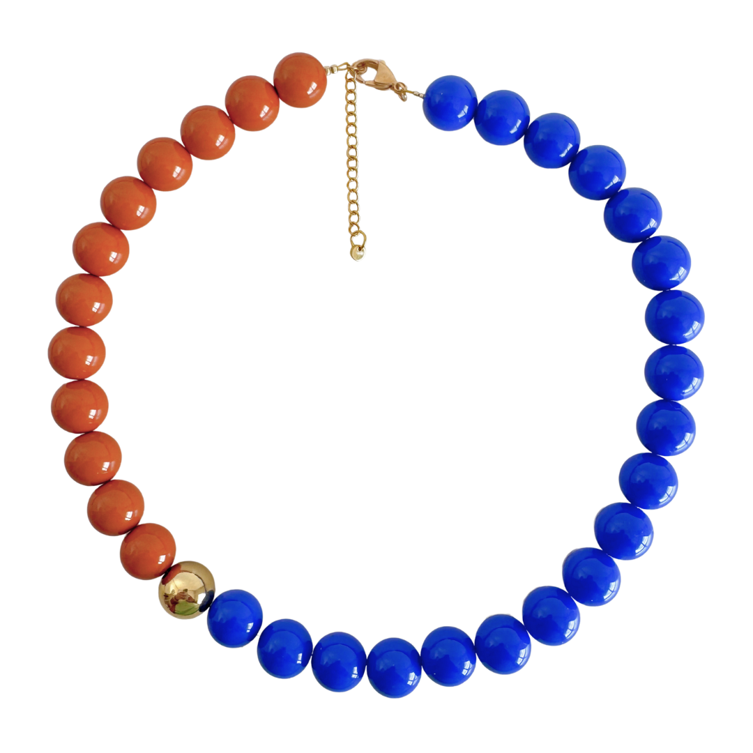 Bold Beads Ketting Two Tone | Cinnamon & Kobalt
