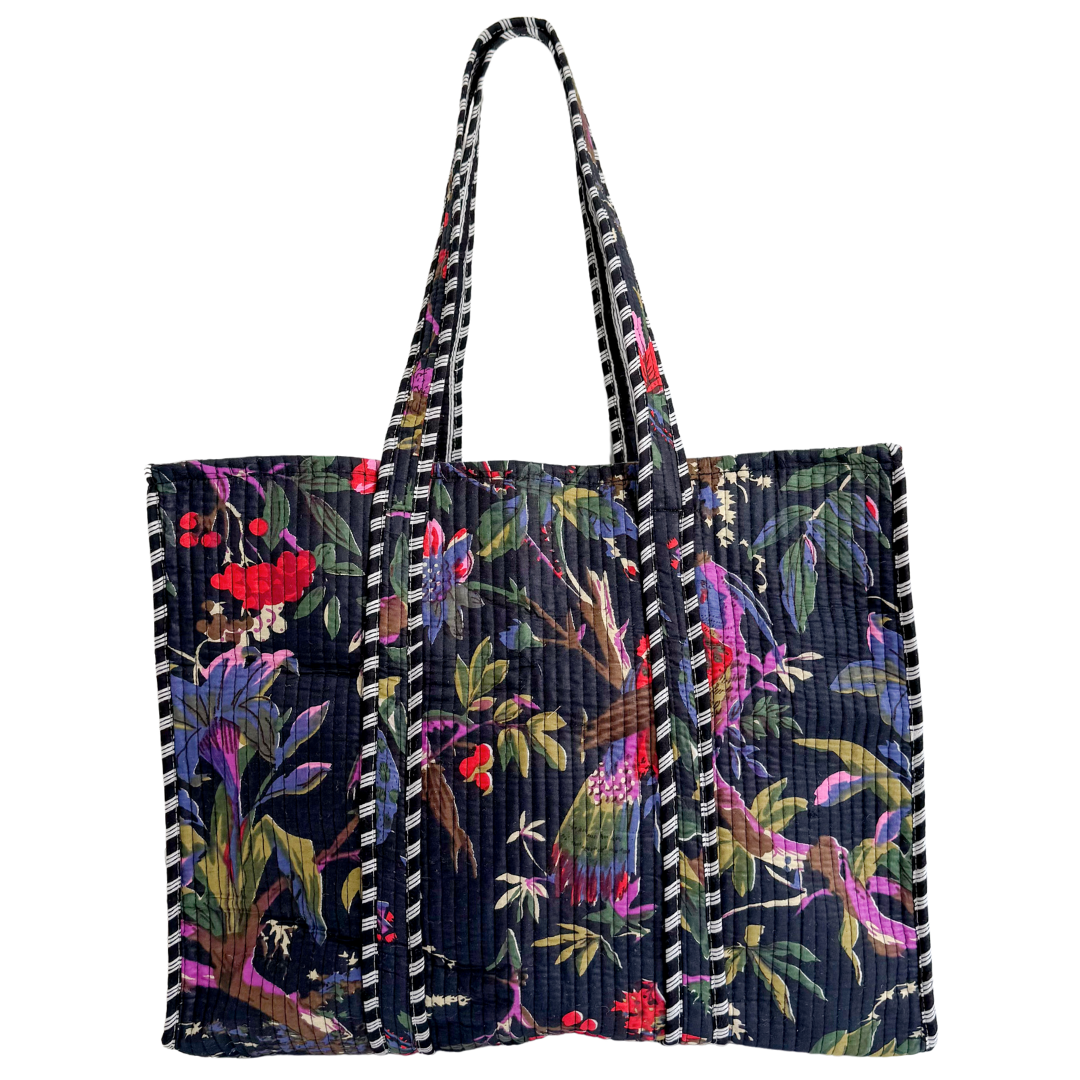 Tote Bag Veerle | Black Tropical