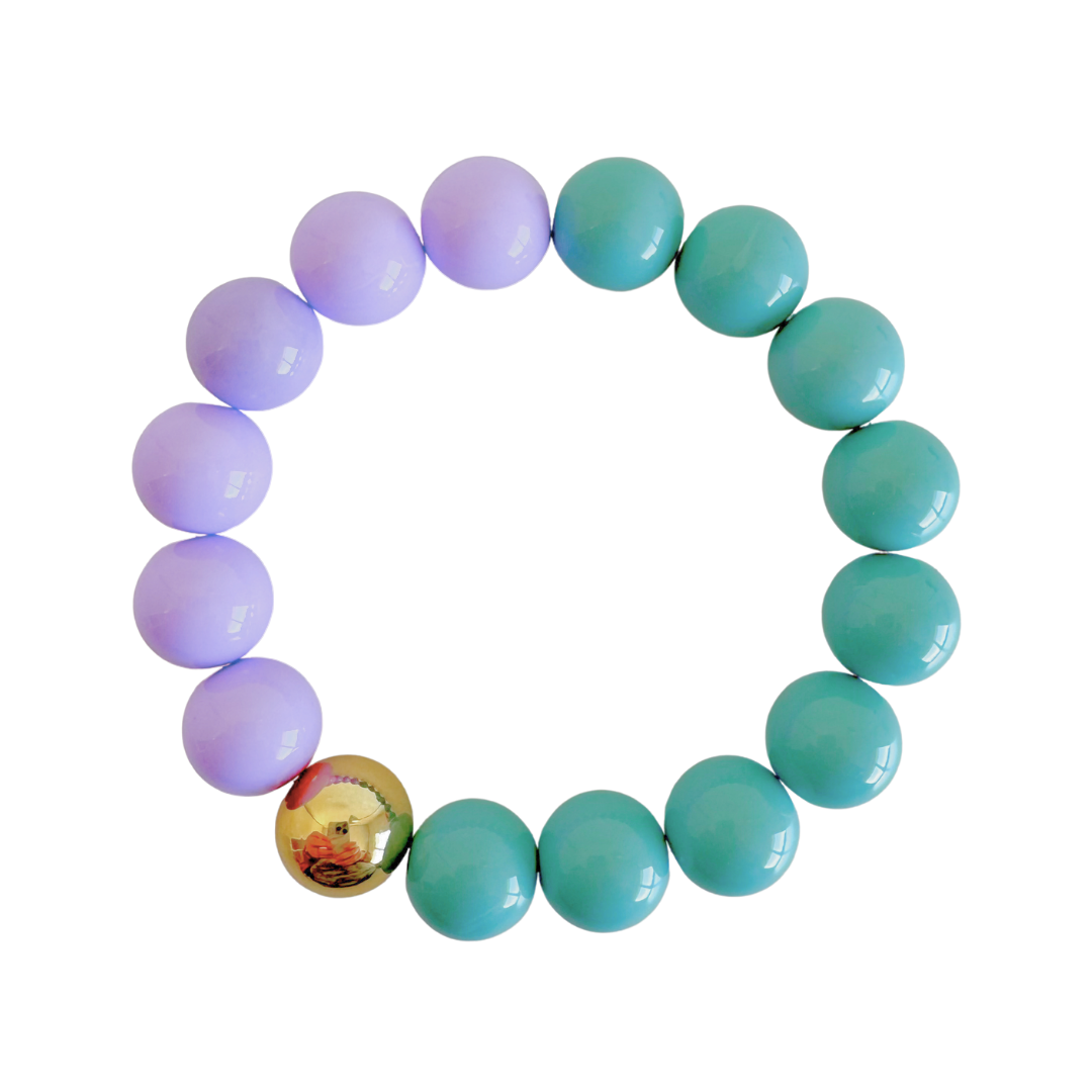 Bold Beads Armband Two Tone | Wisteria & Ocean