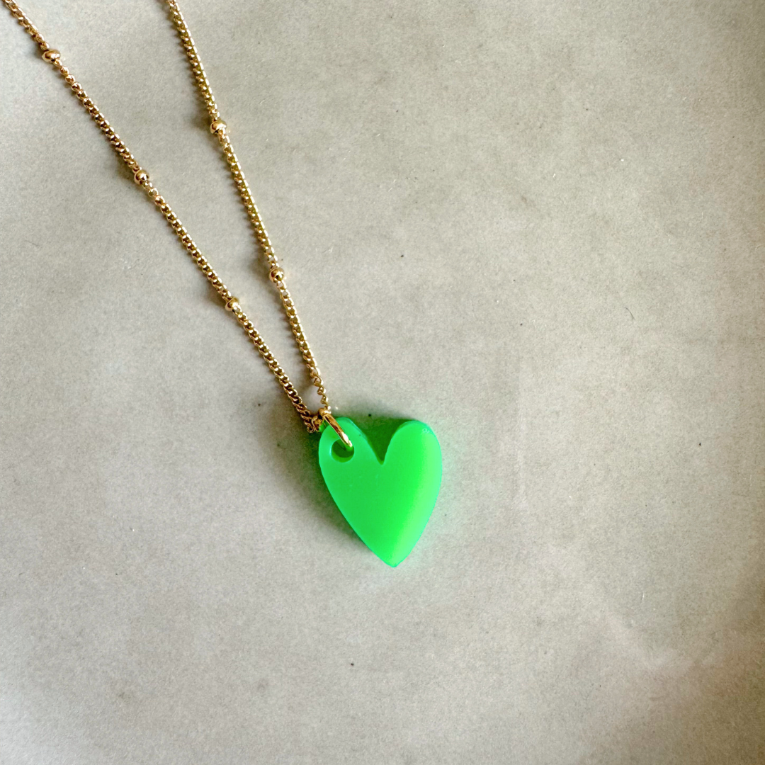 Ketting Lume Charms | Heart Green