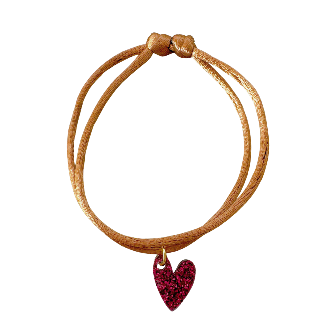 Armband Lume Charms Glitter | Heart - Wine
