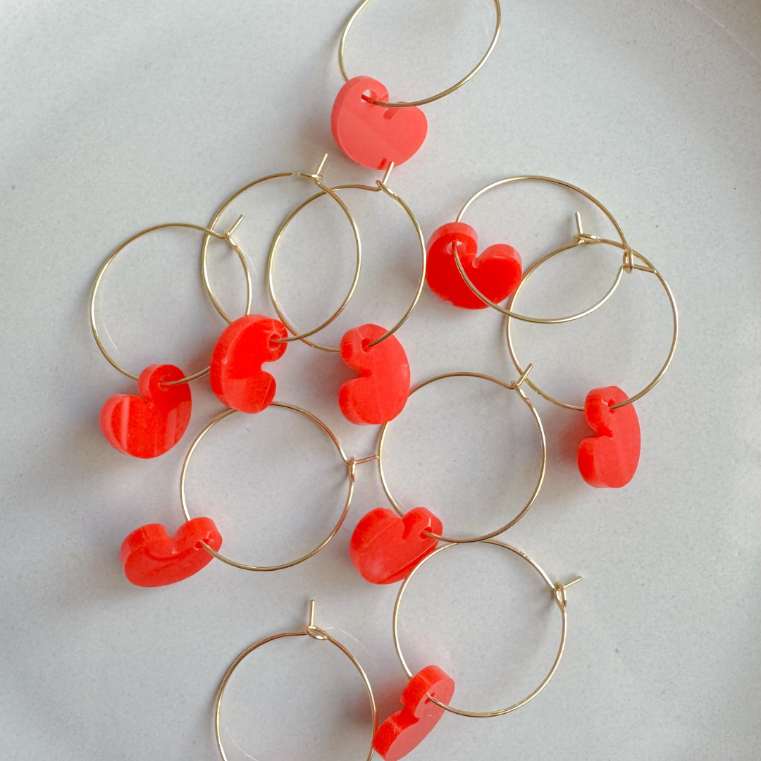 Oorbellen Hoops Lume Charms | Pompeblêdsjes Rood