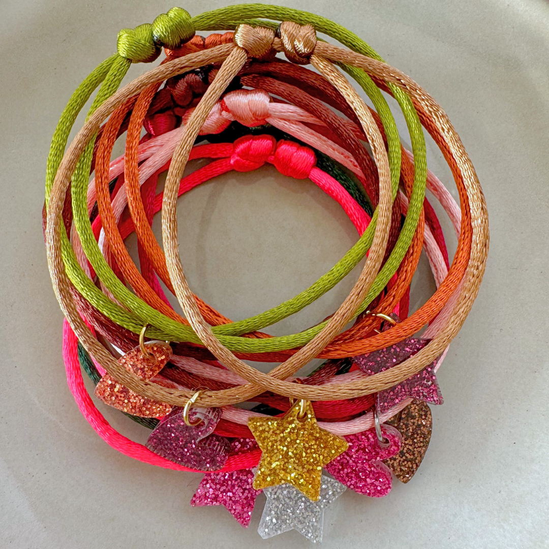 Armband Lume Charms Glitter | Heart - Wine
