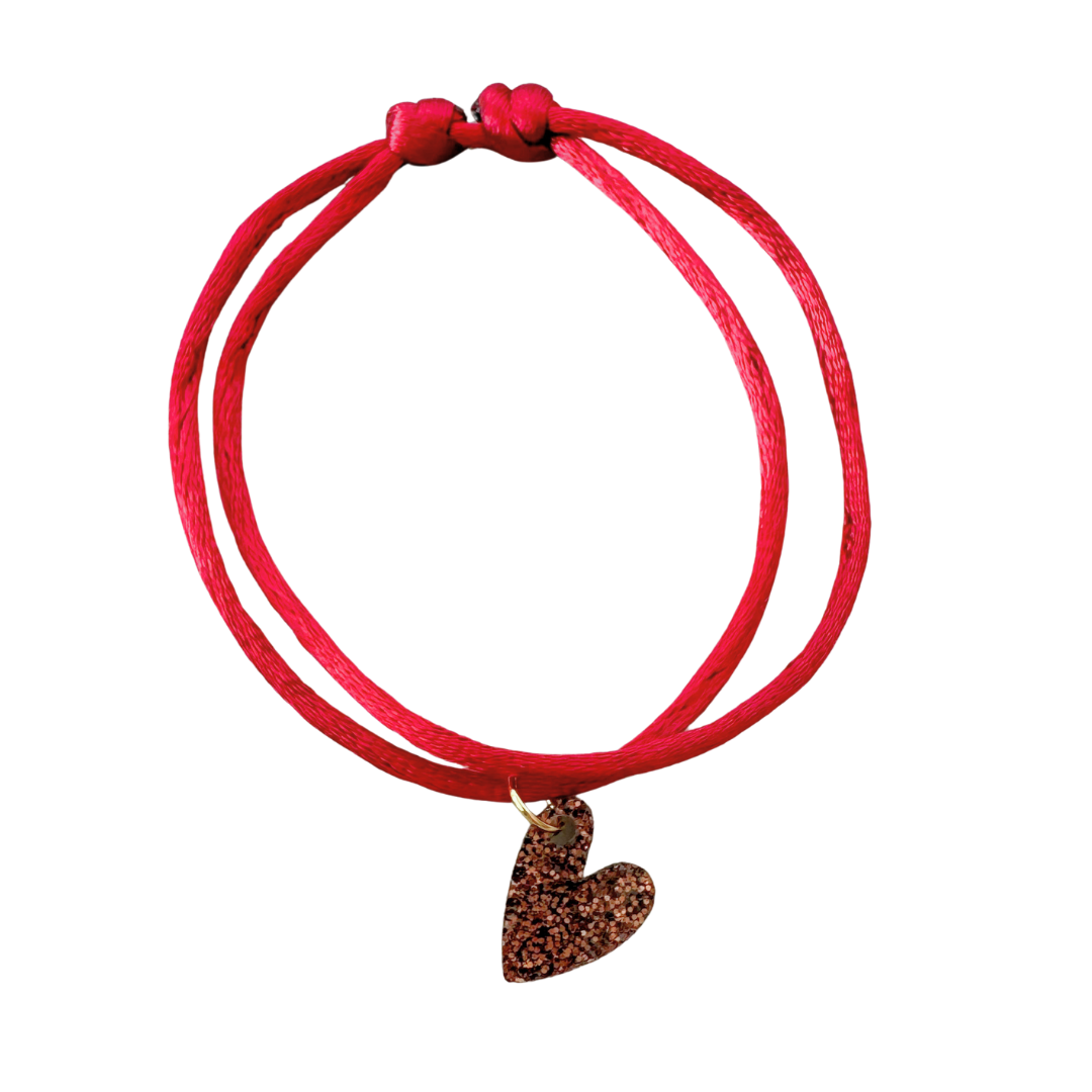 Armband Lume Charms Glitter | Heart - Chocolate