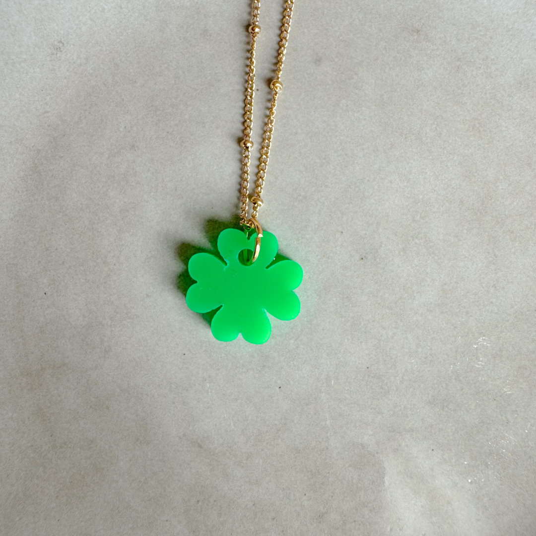 Ketting Lume Charms | Klavertje Green Gold