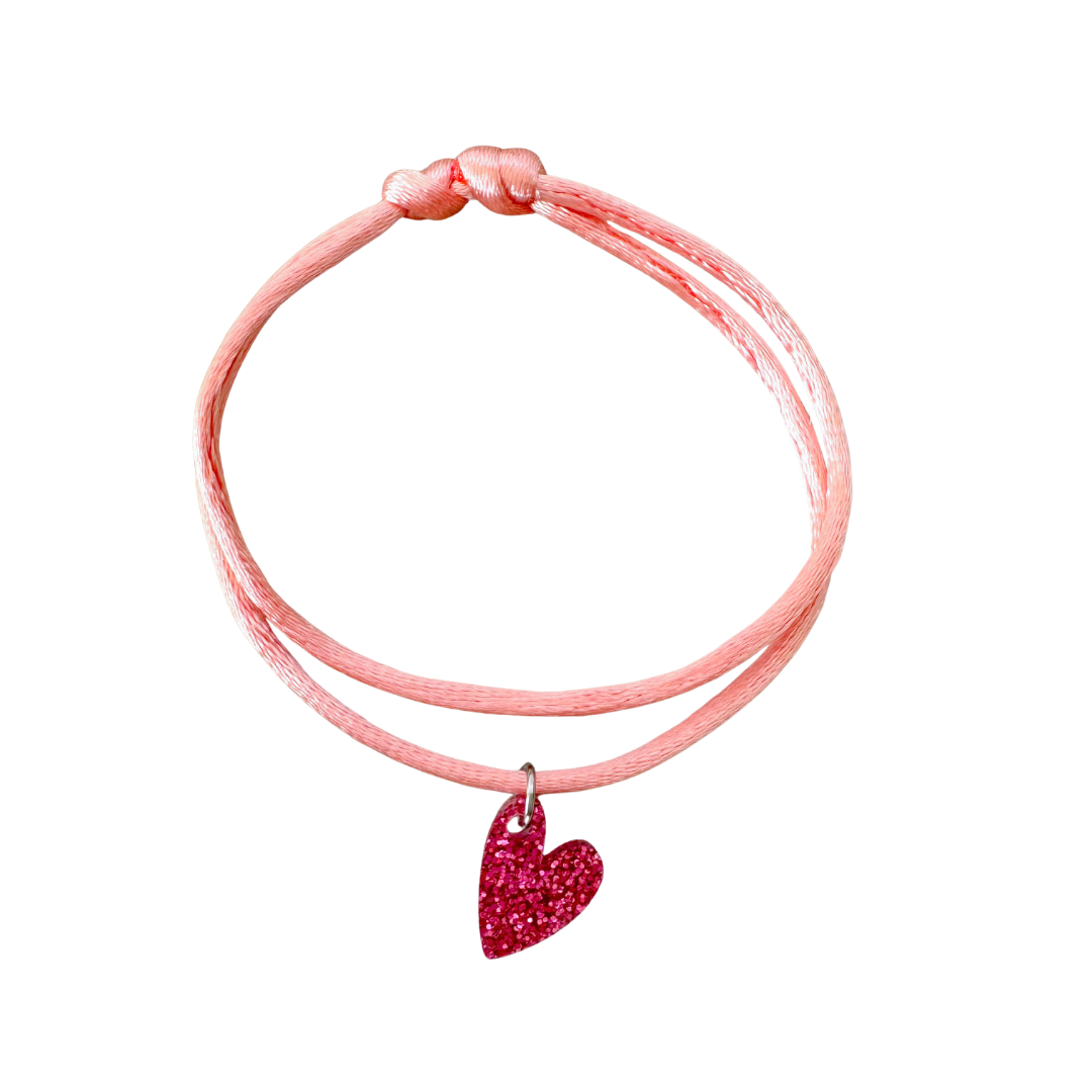 Armband Lume Charms Glitter | Heart - Magenta
