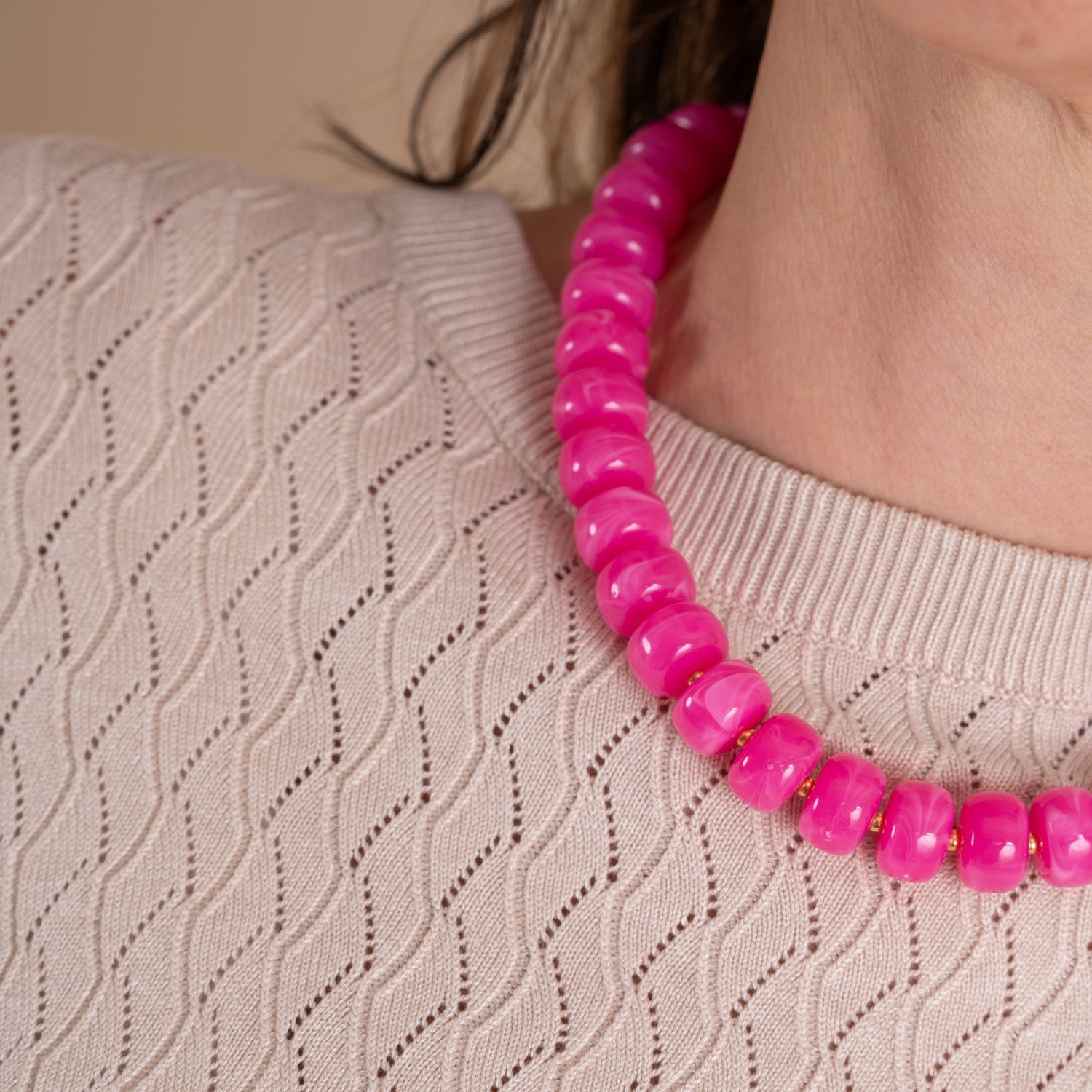 Bold Chunks Ketting | Fuchsia