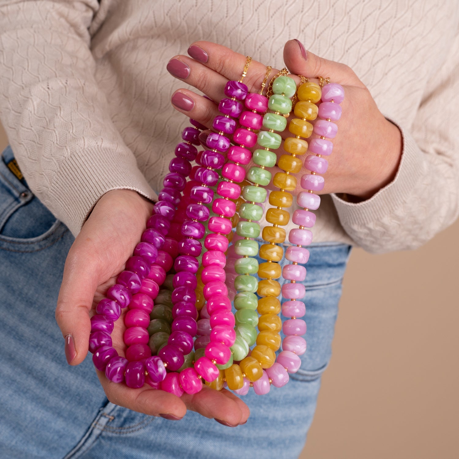 Bold Chunks Ketting | Fuchsia