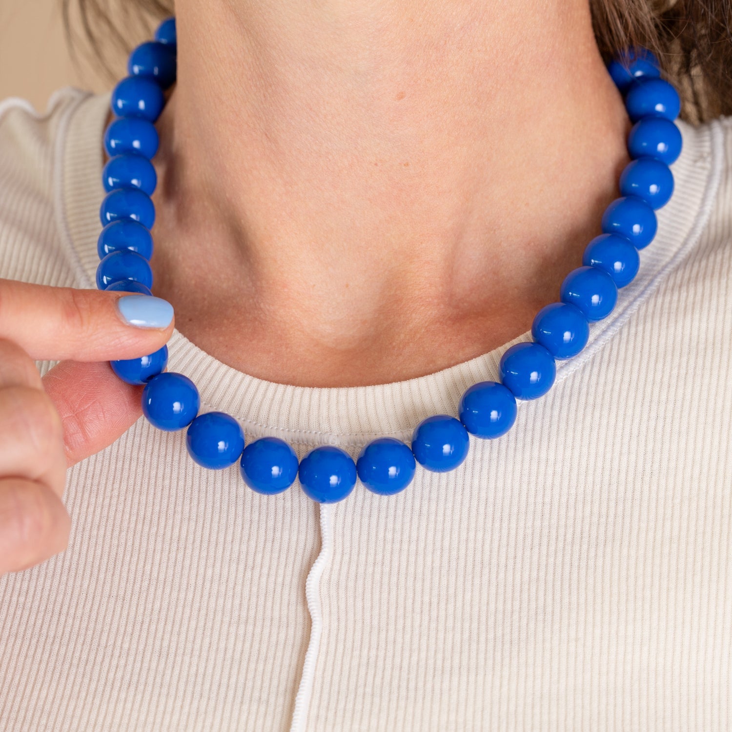 Bold Beads Ketting | Kobalt