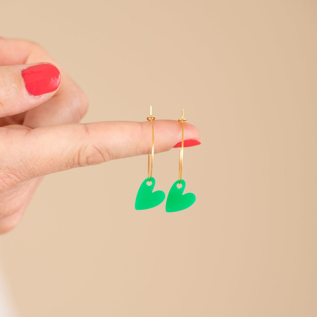 Oorbellen Hoops Lume Charms | Heart Green