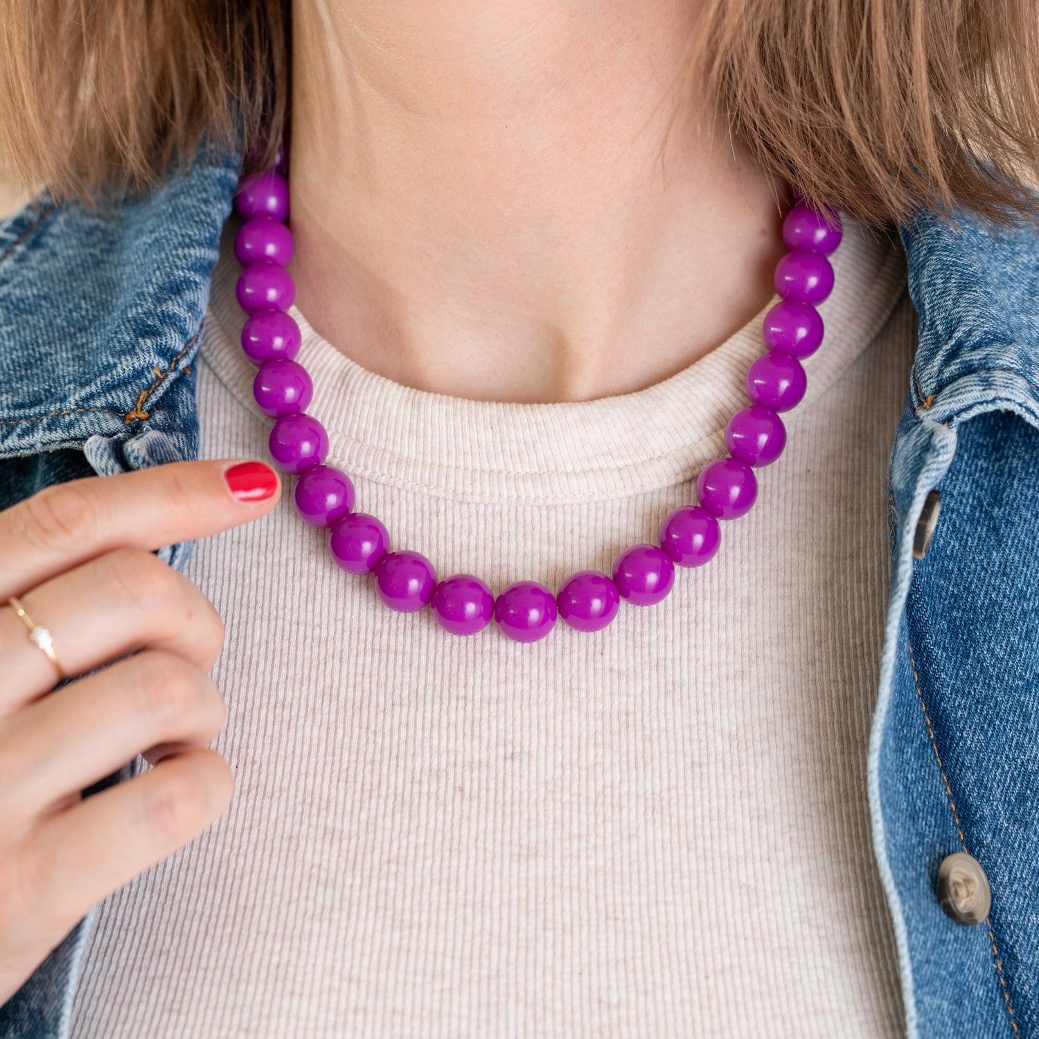 Bold Beads Ketting | Purple Plum