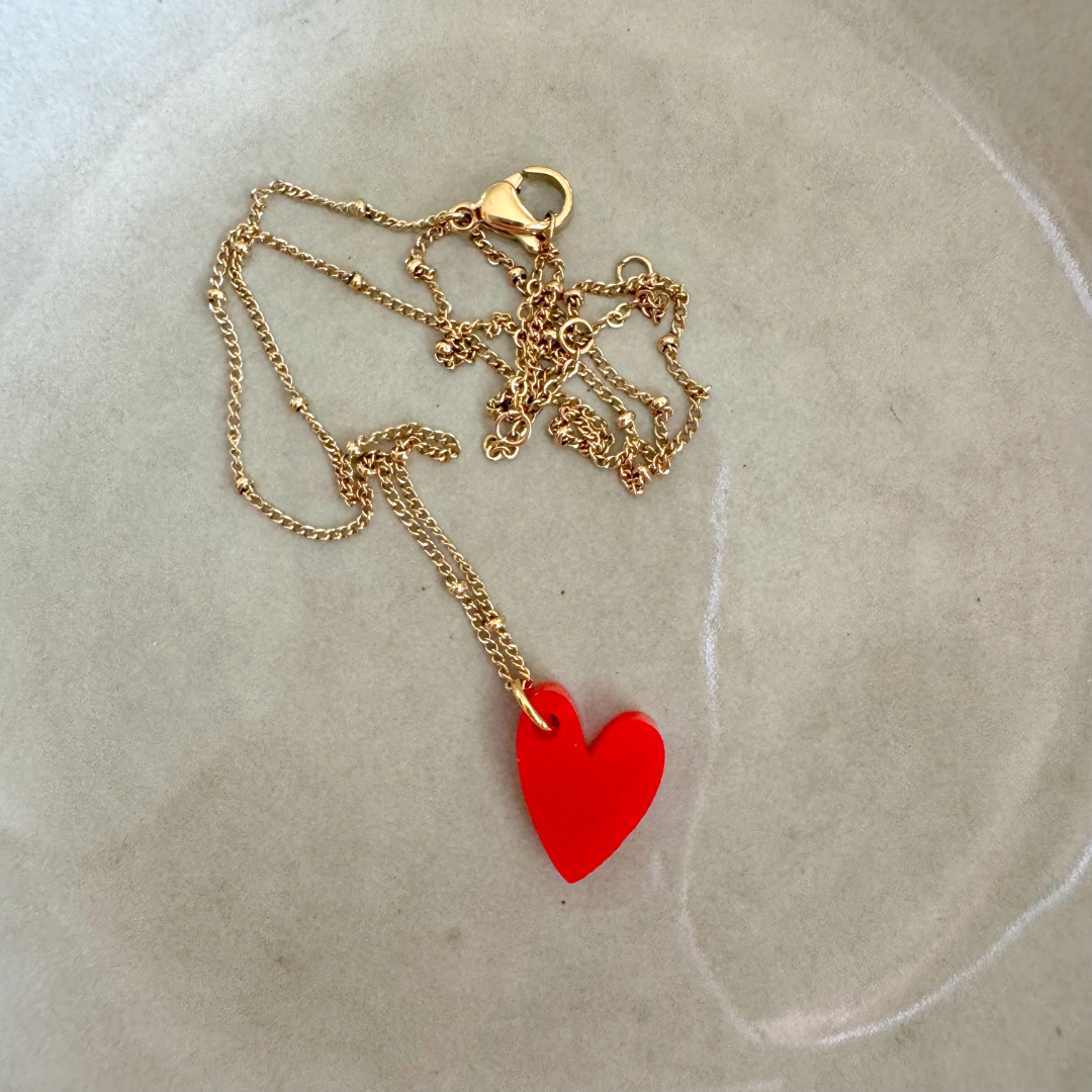 Ketting Lume Charms | Heart Red Gold