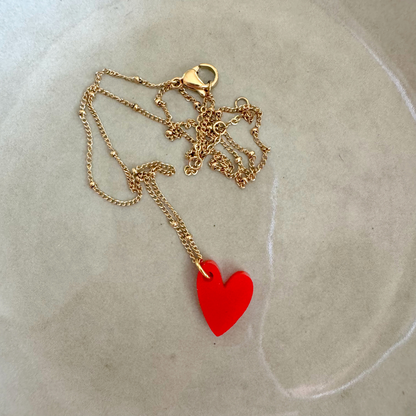 Ketting Lume Charms | Heart Red Gold