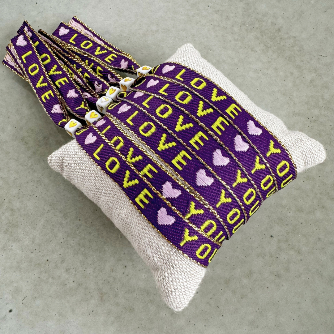 Lint Armbandje Love You Paars