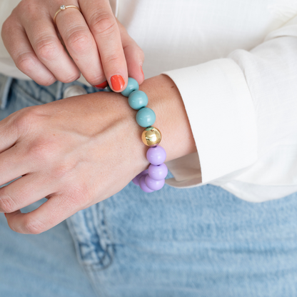 Bold Beads Armband Two Tone | Wisteria &amp; Ocean