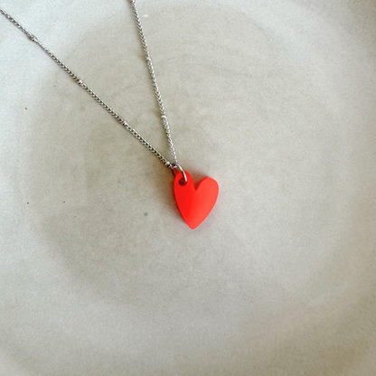 Ketting Lume Charms | Heart Red Silver