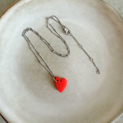 Ketting Lume Charms | Heart Red Silver
