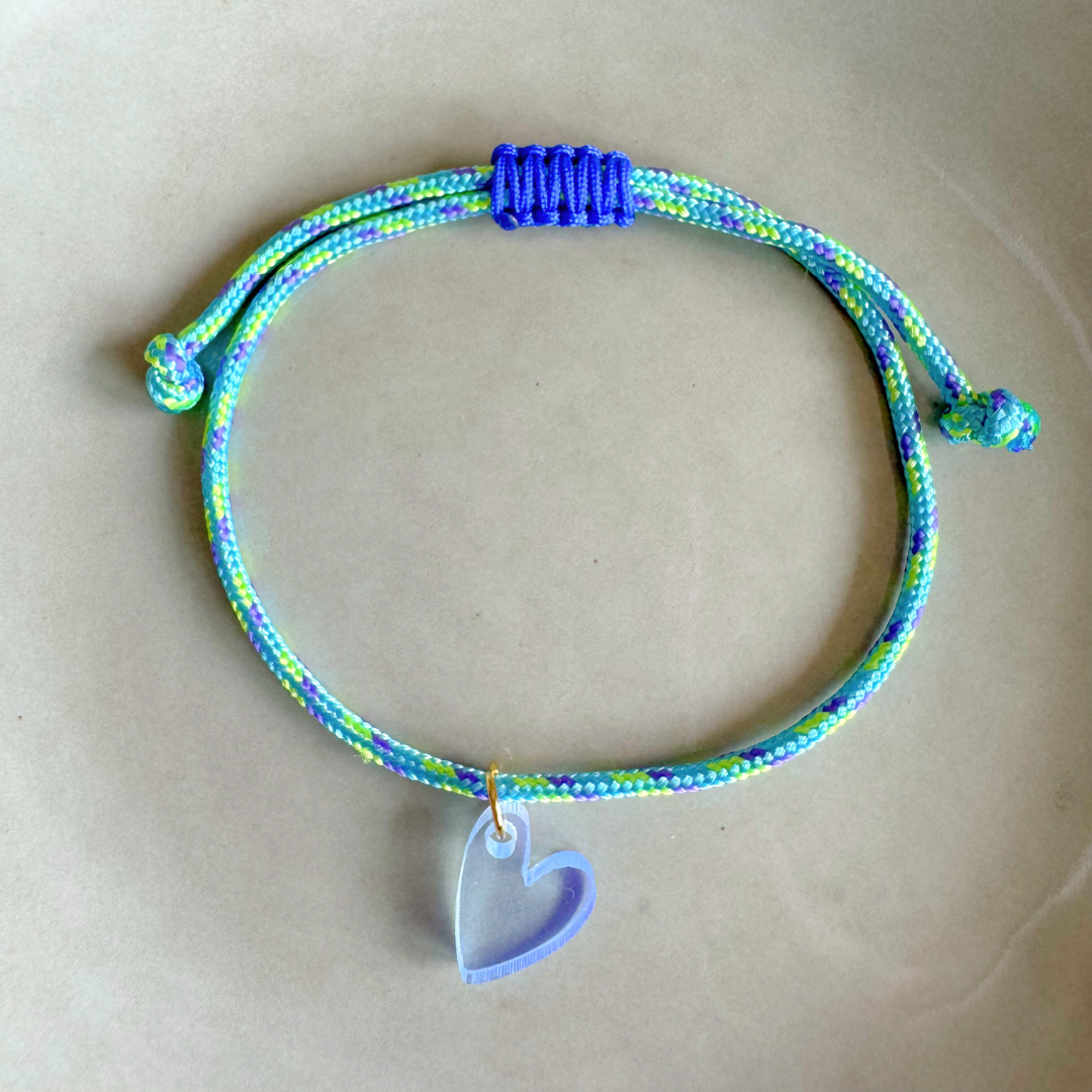 Armband Lume Charms  | Heart Neon Blue