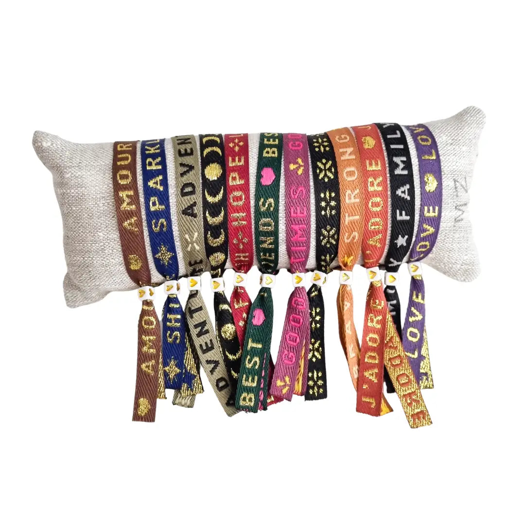 Ribbon Bracelets Golden Sparkles