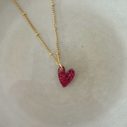 Ketting Lume Charms Glitter | Heart - Wine