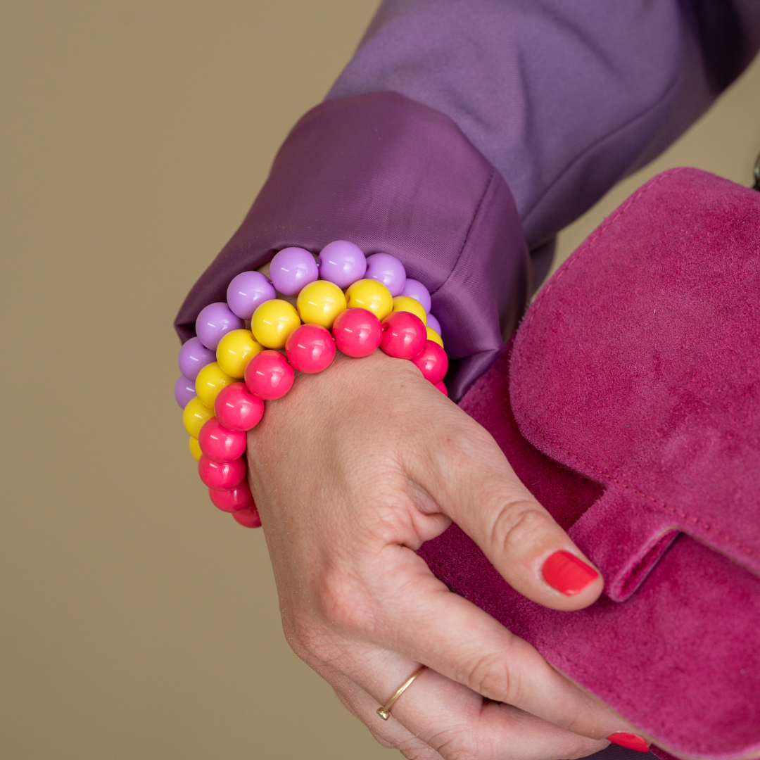Bold Beads Armband | Raspberry - 14 mm