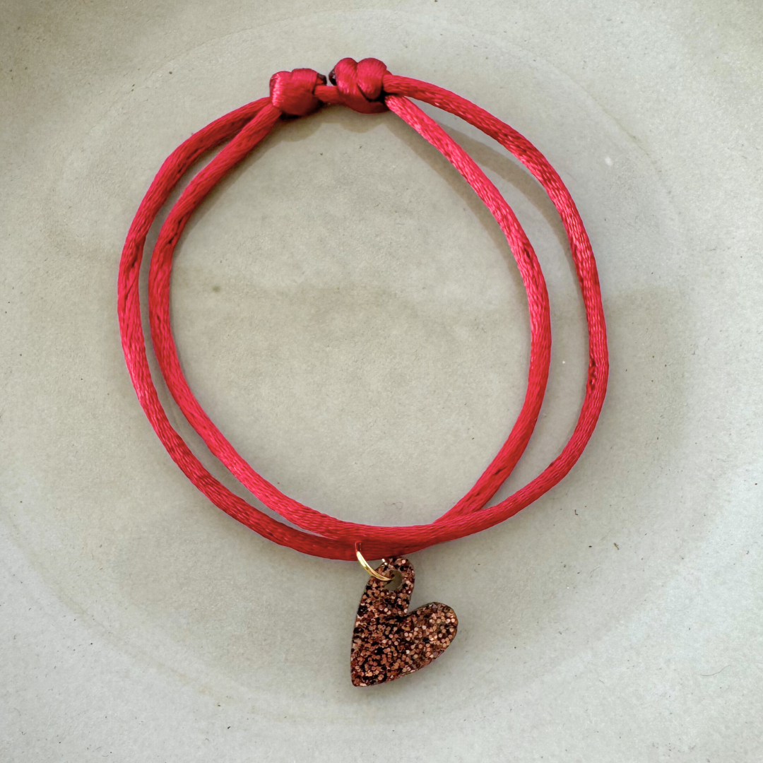 Armband  Lume Charms Glitter | Heart - Chocolate