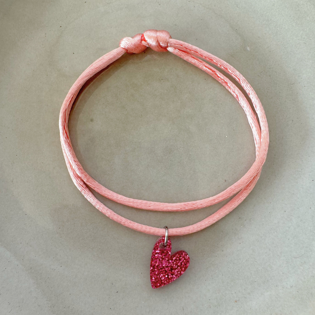 Armband  Lume Charms Glitter | Heart - Magenta