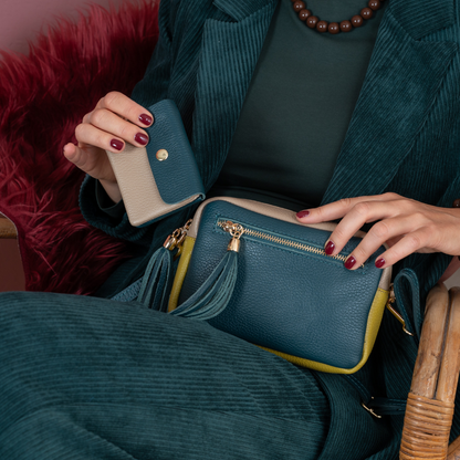 Portemonnee Jule | Petrol - Taupe