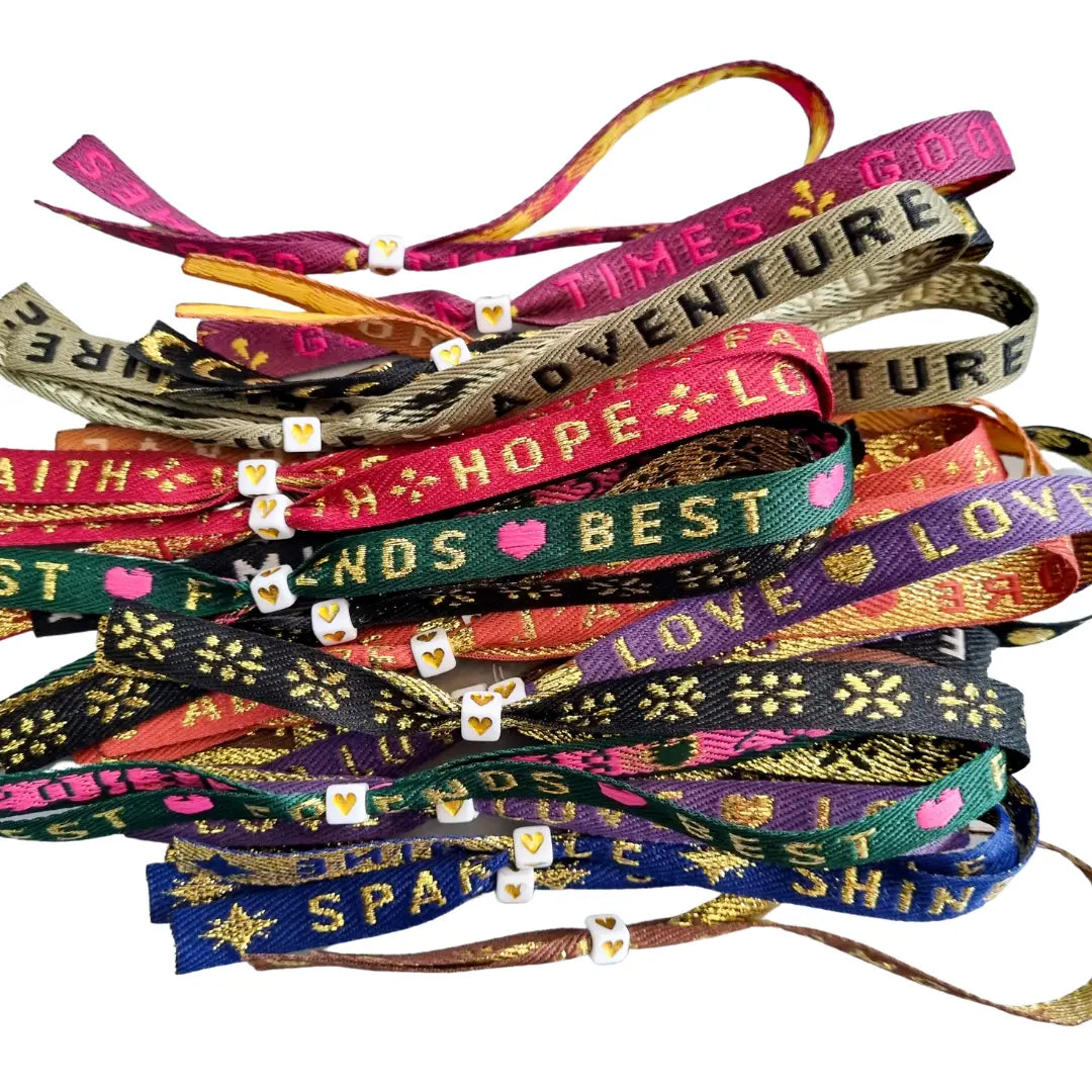 Ribbon Bracelets Golden Sparkles