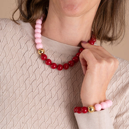 Bold Beads Ketting Two Tone | Peony &amp; Cherry