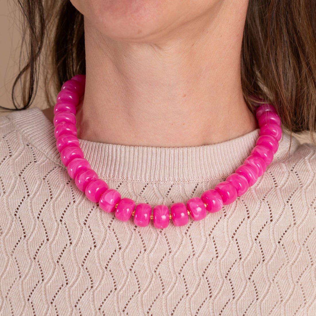 Bold Chunks Ketting | Fuchsia