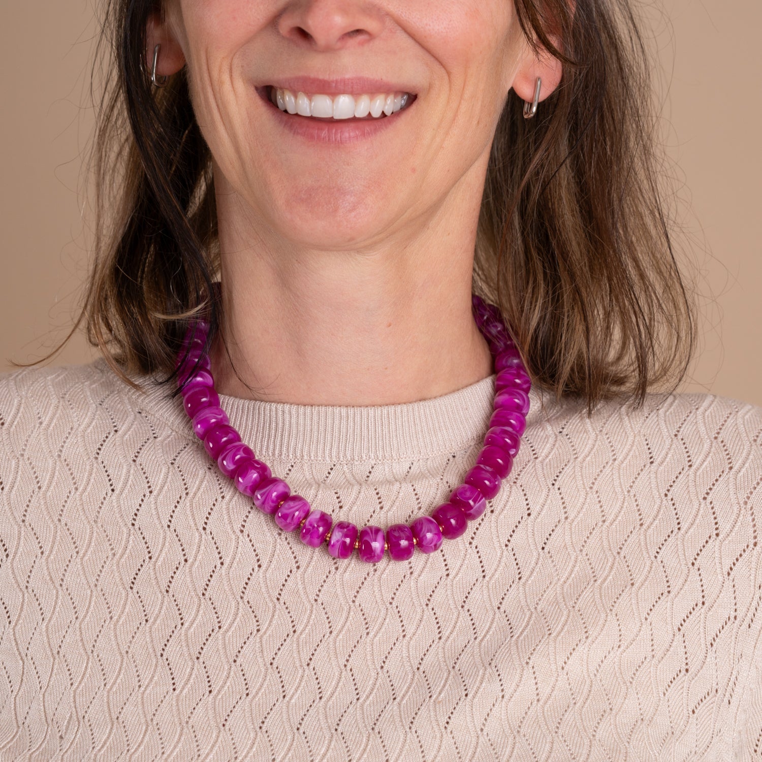 Bold Chunks Ketting | Magenta