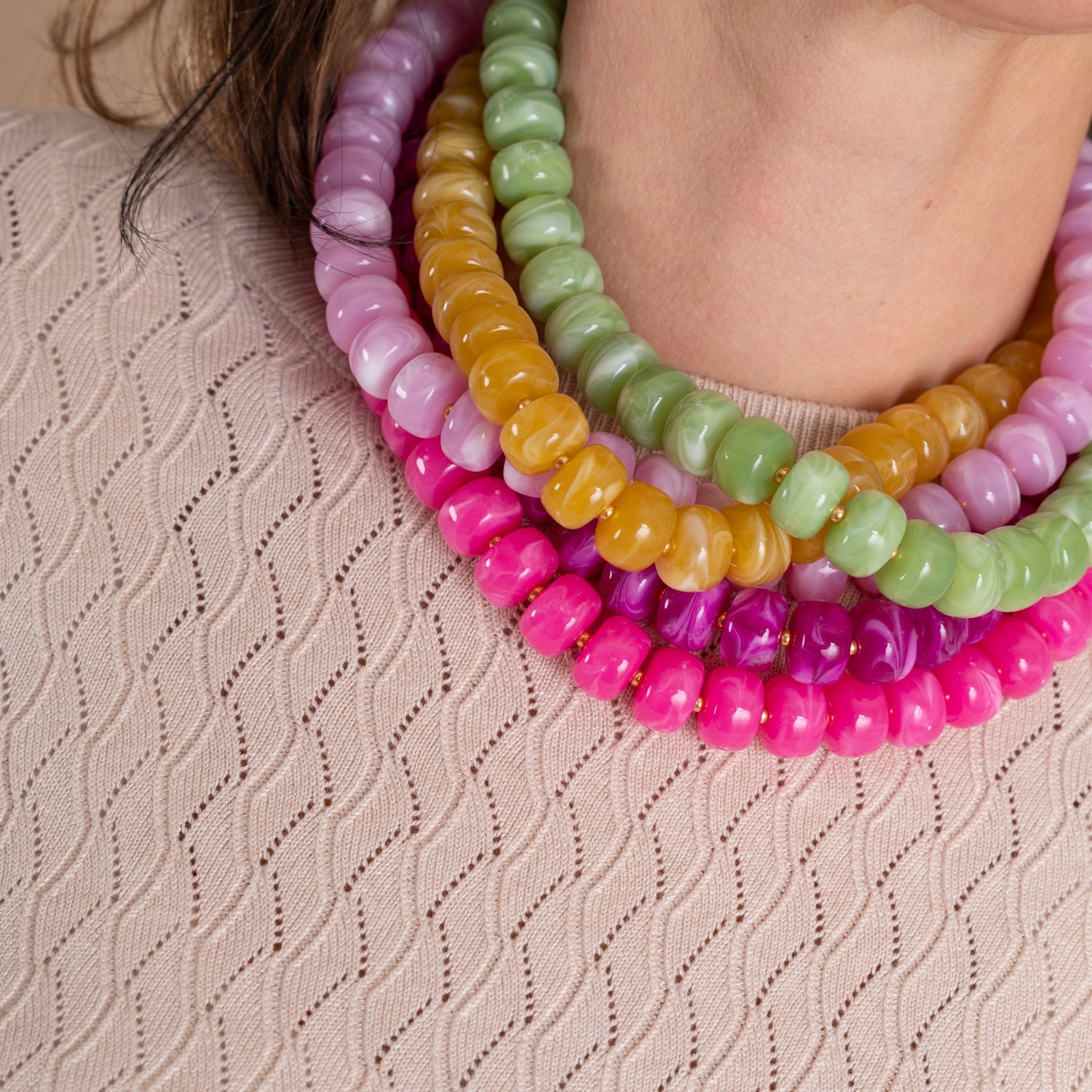 Bold Chunks Ketting | Fuchsia